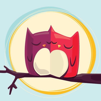 Owls In Love - Free vector #205811
